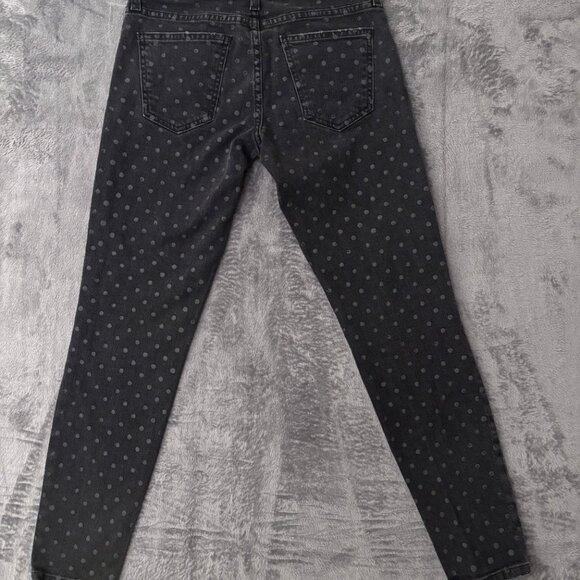 Current/Elliott Jeans Women’s 25 The Stiletto Skinny Black Polka Dot Stretch - Picture 2 of 15